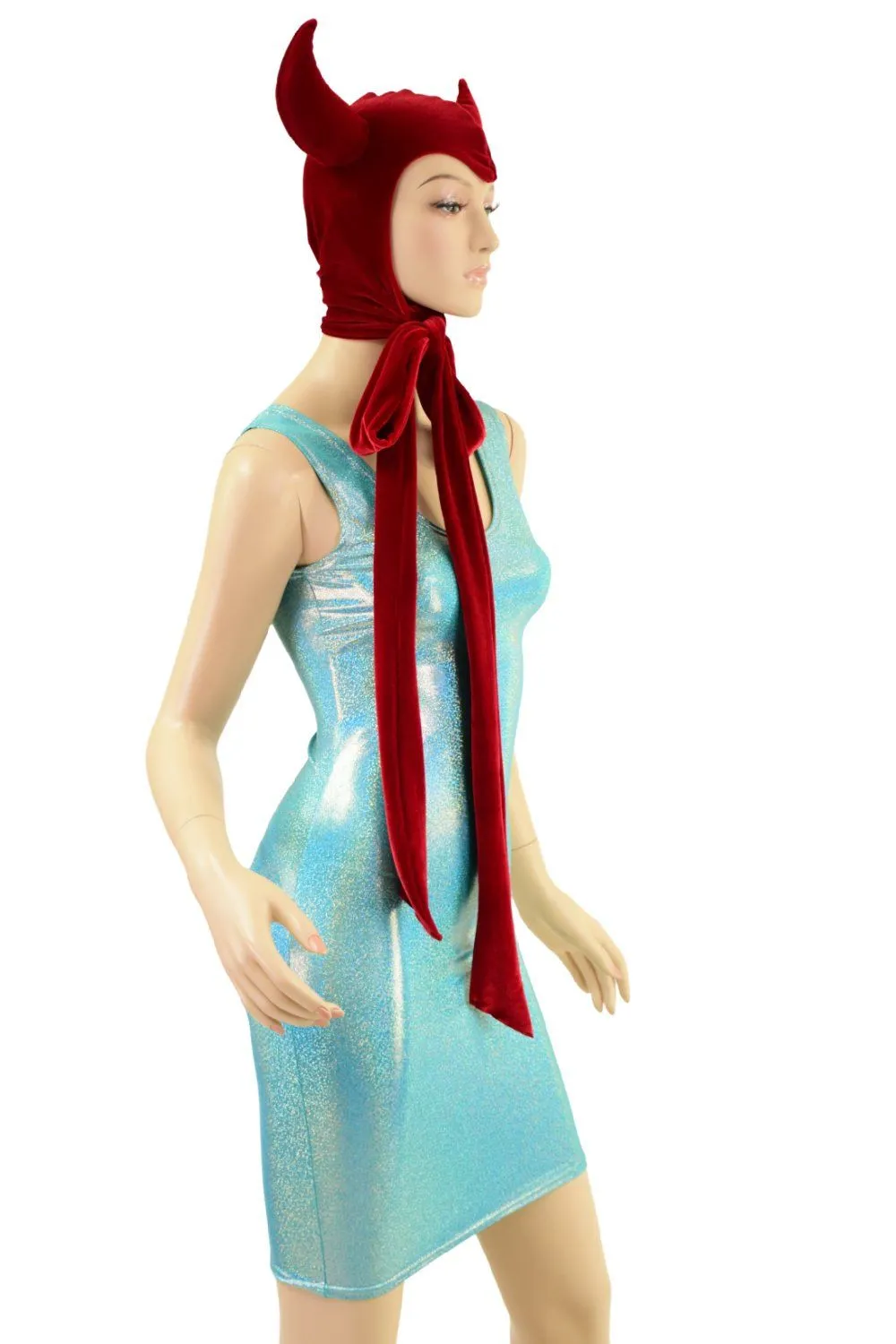 Vintage Style Red Velvet Devil Bonnet