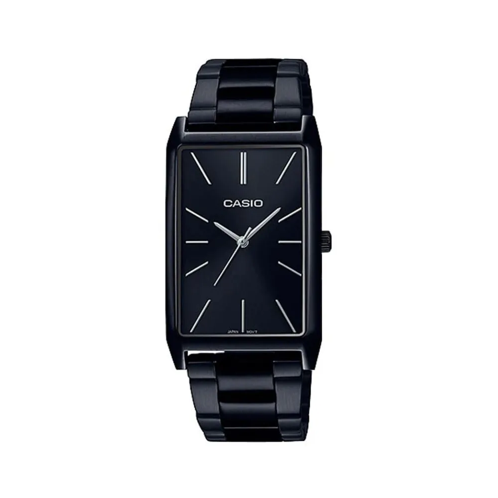 WW1220 Casio Standard Black Ladies Stainless Steel Chain Watch LTP-E156B-1ADF