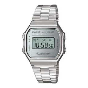 WW1887 Casio Vintage Illuminator Digital Silver Chain Watch A168WEM-7DF