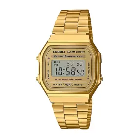 WW1893 Casio Vintage Illuminator Digital Golden Chain Watch A168WG-9WDF
