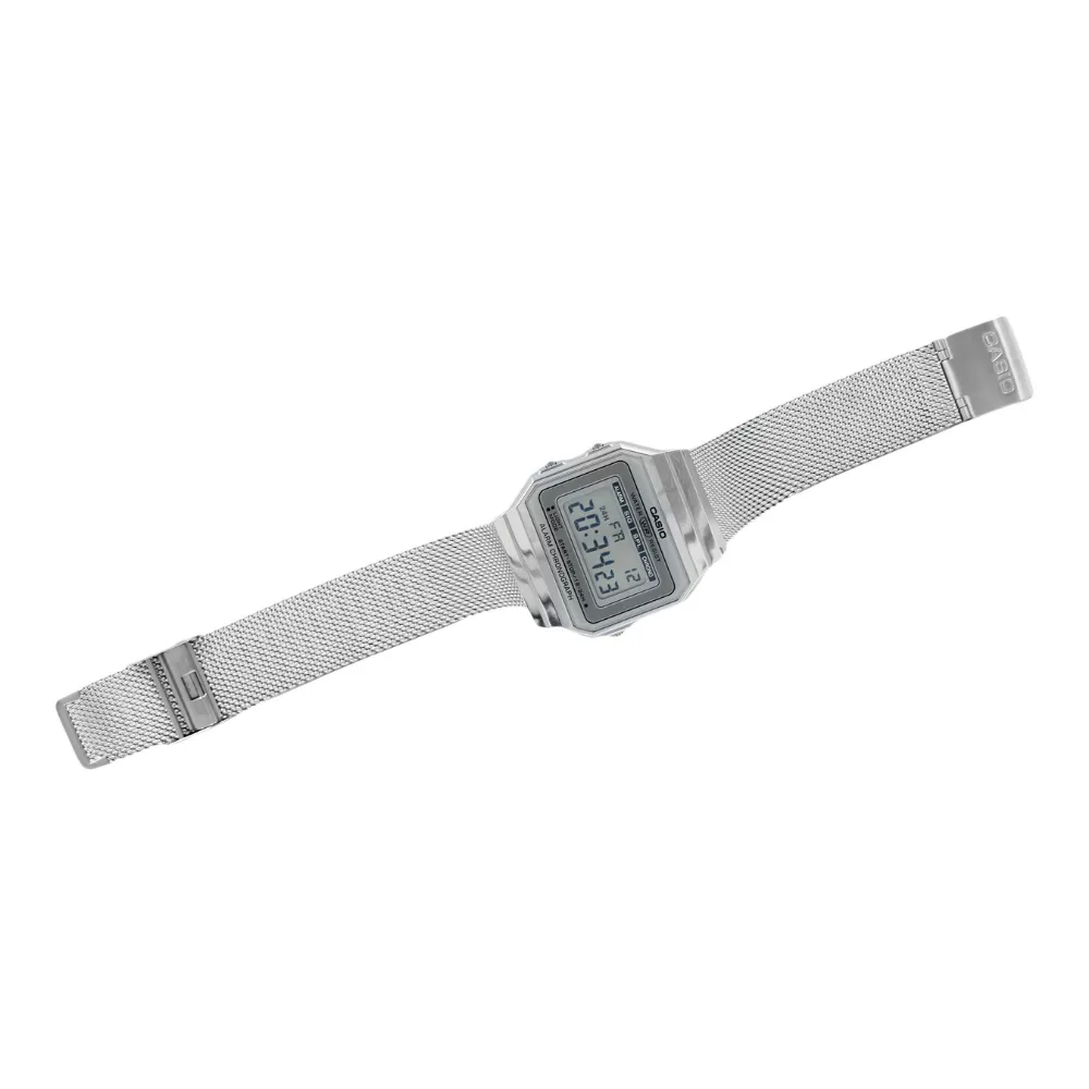 WW1941 Casio Vintage Super Slim Digital Silver Mesh Chain Watch A700WM-7ADF