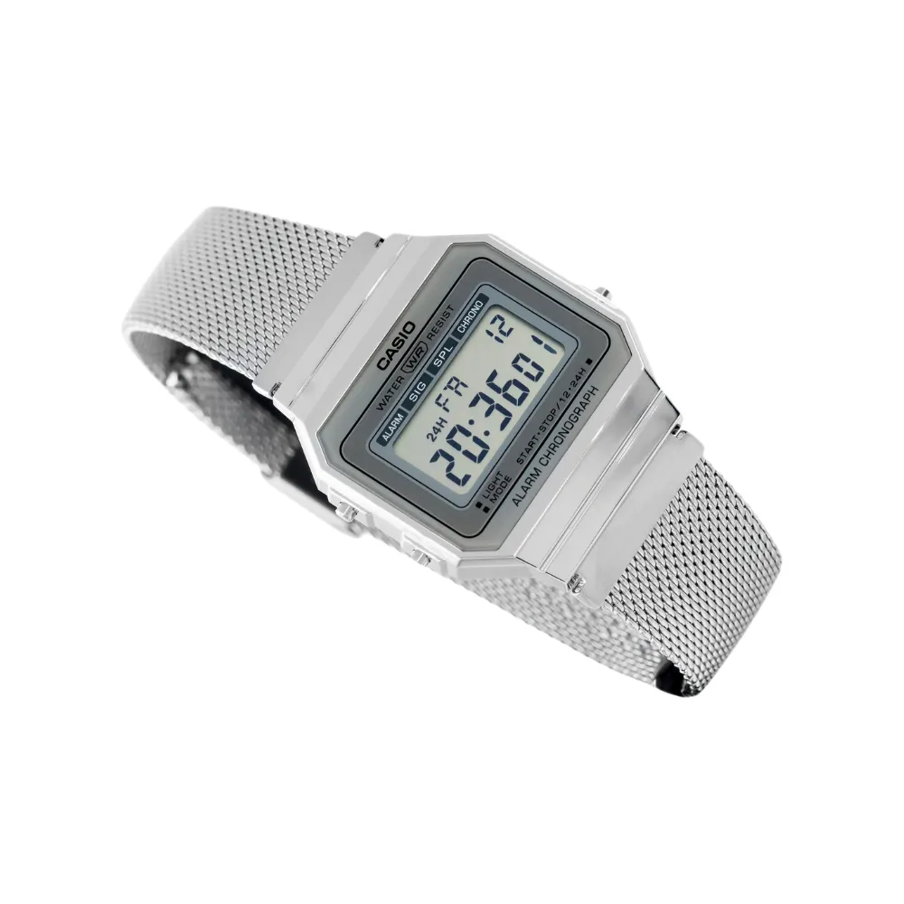 WW1941 Casio Vintage Super Slim Digital Silver Mesh Chain Watch A700WM-7ADF