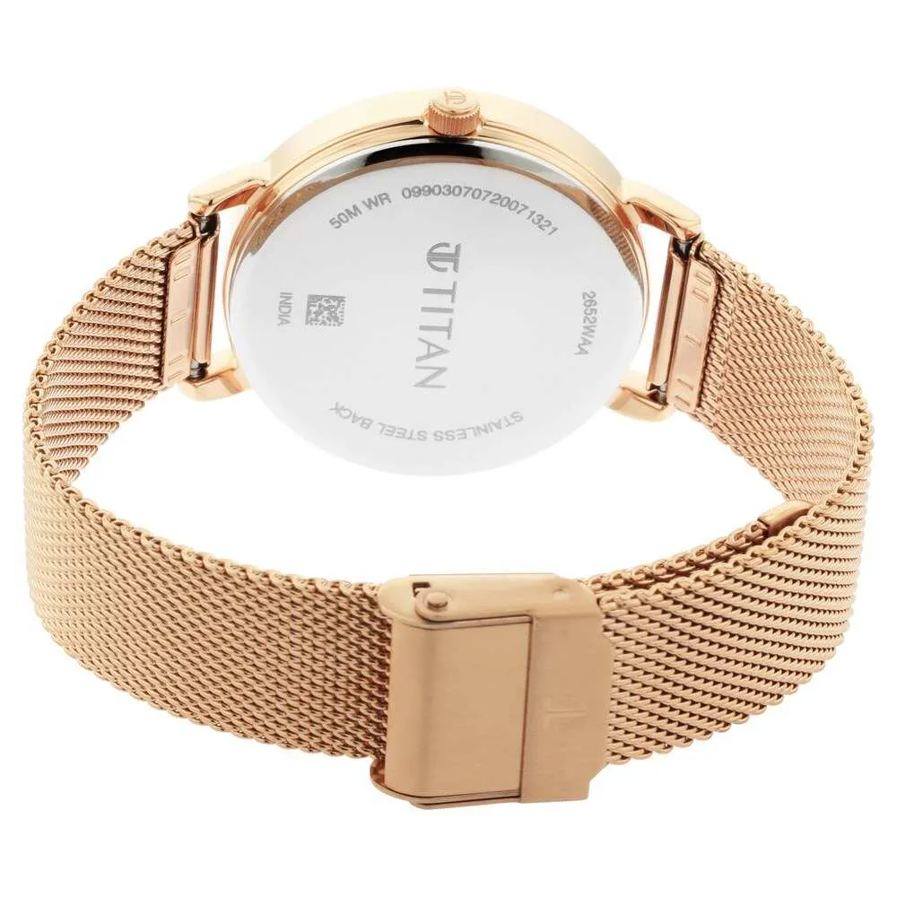 WW2206 Titan Workwear Multifunction Rose Gold Ladies Mesh Chain Watch 2652WM01
