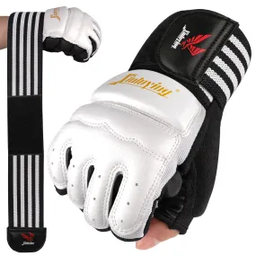 Xinluying Punch Bag MMA Gloves Half Finger Adjustable Mitts Wrist Support Boxing Gloves Open Palms for Sparring Martial Arts Taekwondo Punching Bag Training for Men Women
